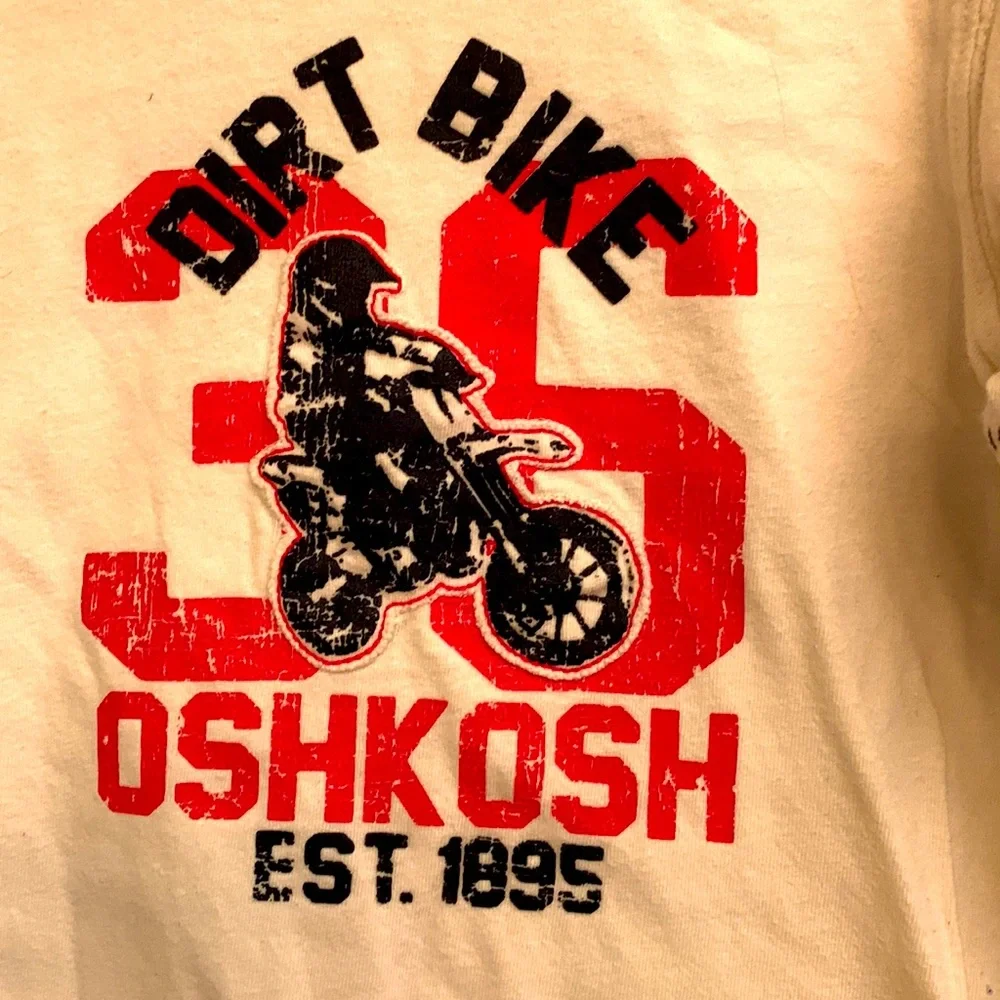 Oshkosh B’Gosh 3T boy’s toddler dirt bike moto cotton graphic LS tee t shirt L